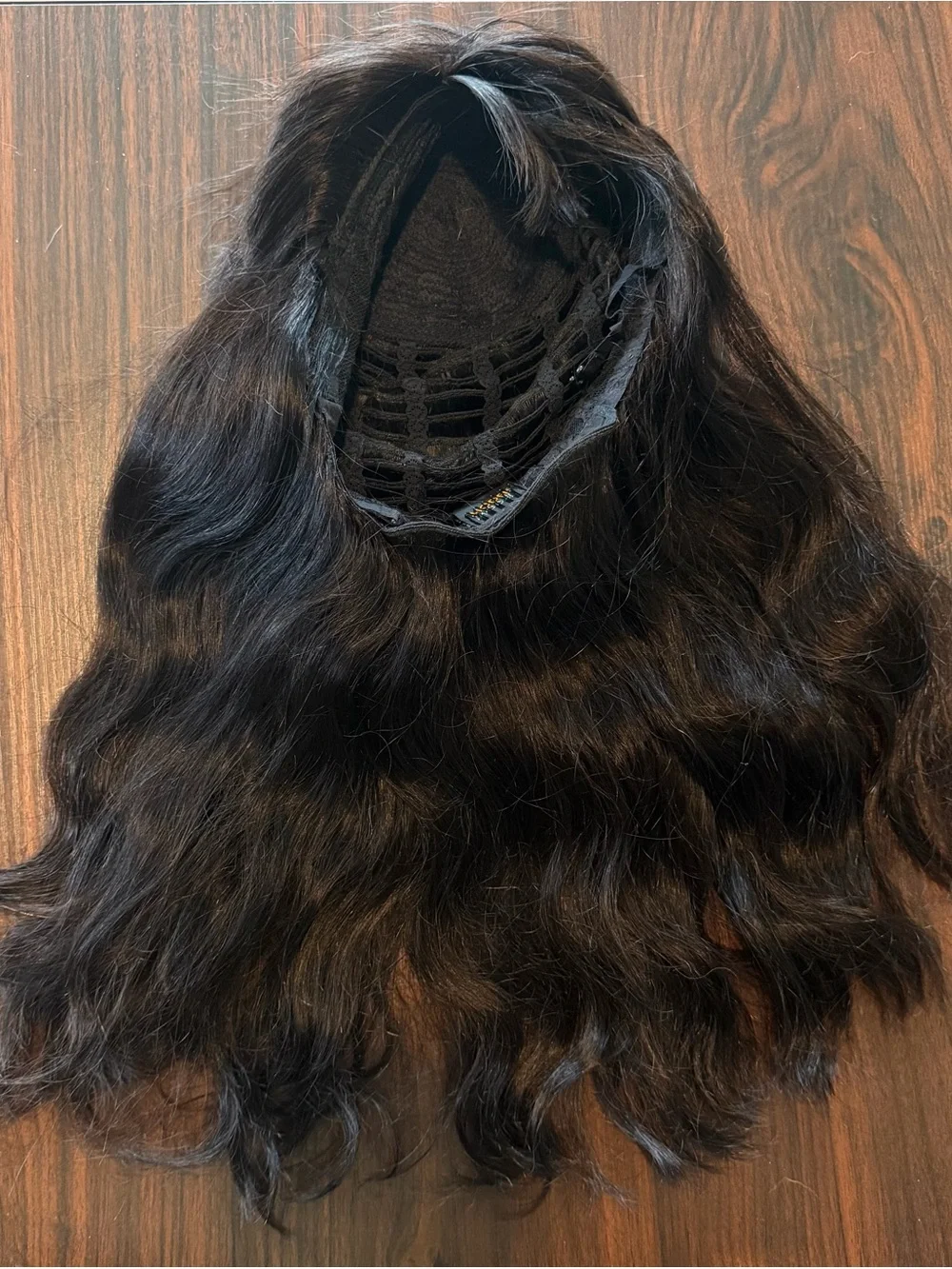 100% Human Hair Wig Natural w/red undertones and bangs